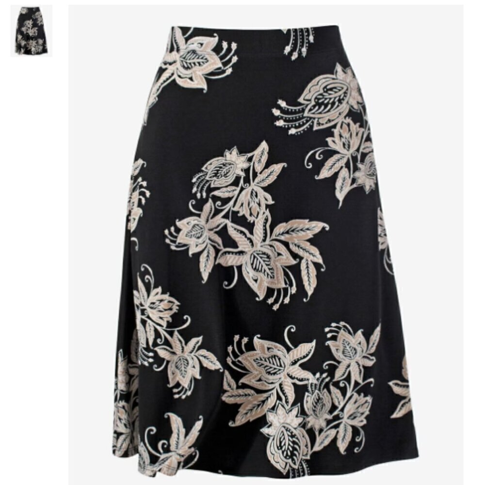 Chico's Deco Parisian Floral A-Line Skirt Chico's Size 3, US Size 16